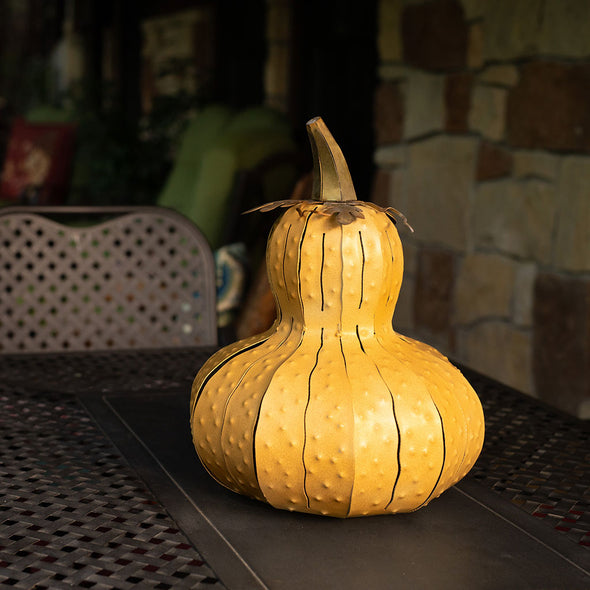 Yellow Gourd Luminary on dining table